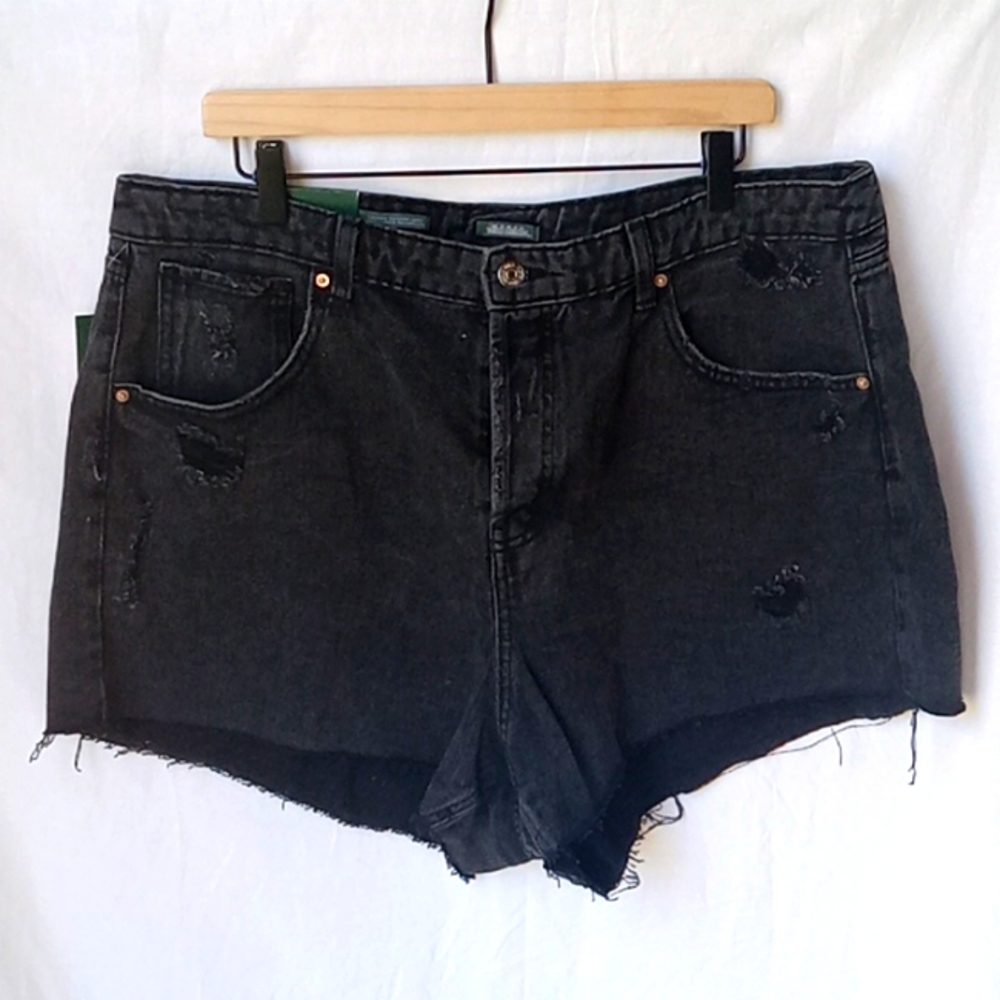 Wild Fable Women's Jean High-Waist Shorts Black Size 17